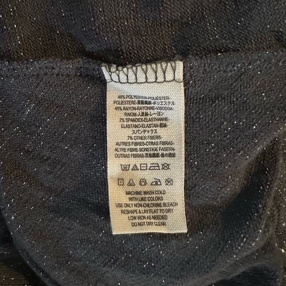 Free People Metallic Shimmer Draped Cowl Neck Long Sleeve Boho Oversized Top S - Picture 11 of 12